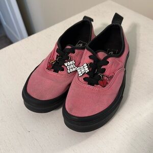 Vans Kids Pink Girl Gang (Charms) Canvas Slip-On Shoes / Size 3 / Good Condition